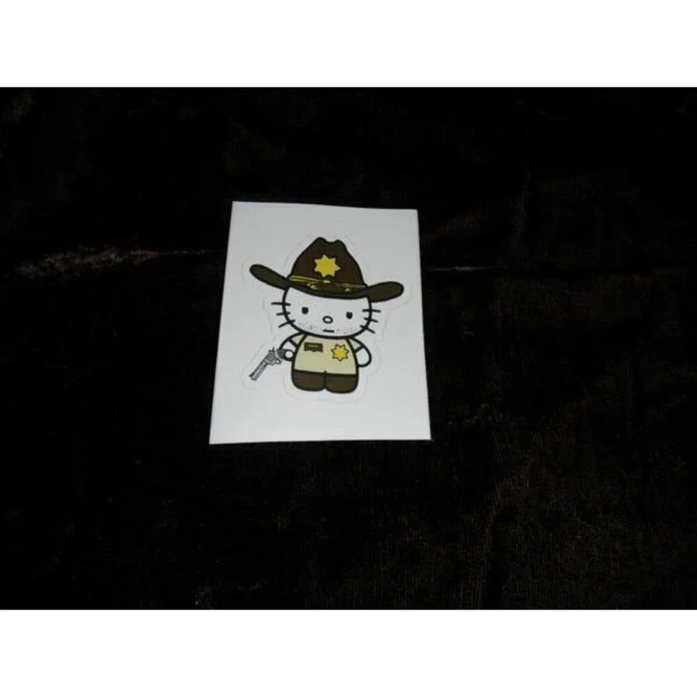 THE DEAD ZOMBIE TV SHOW KITTY RICK GRIMES DEPUTY SHERIFF DECAL (2.75W X 3.0